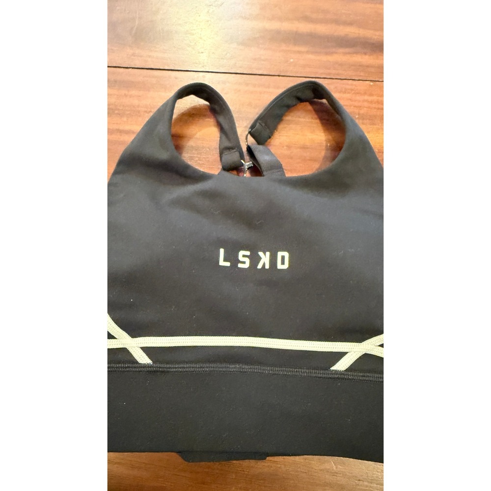 LSKD Pulse Sports Bra Black White Piping WABR00251-Black Women XS NWT NEW - Picture 7 of 16
